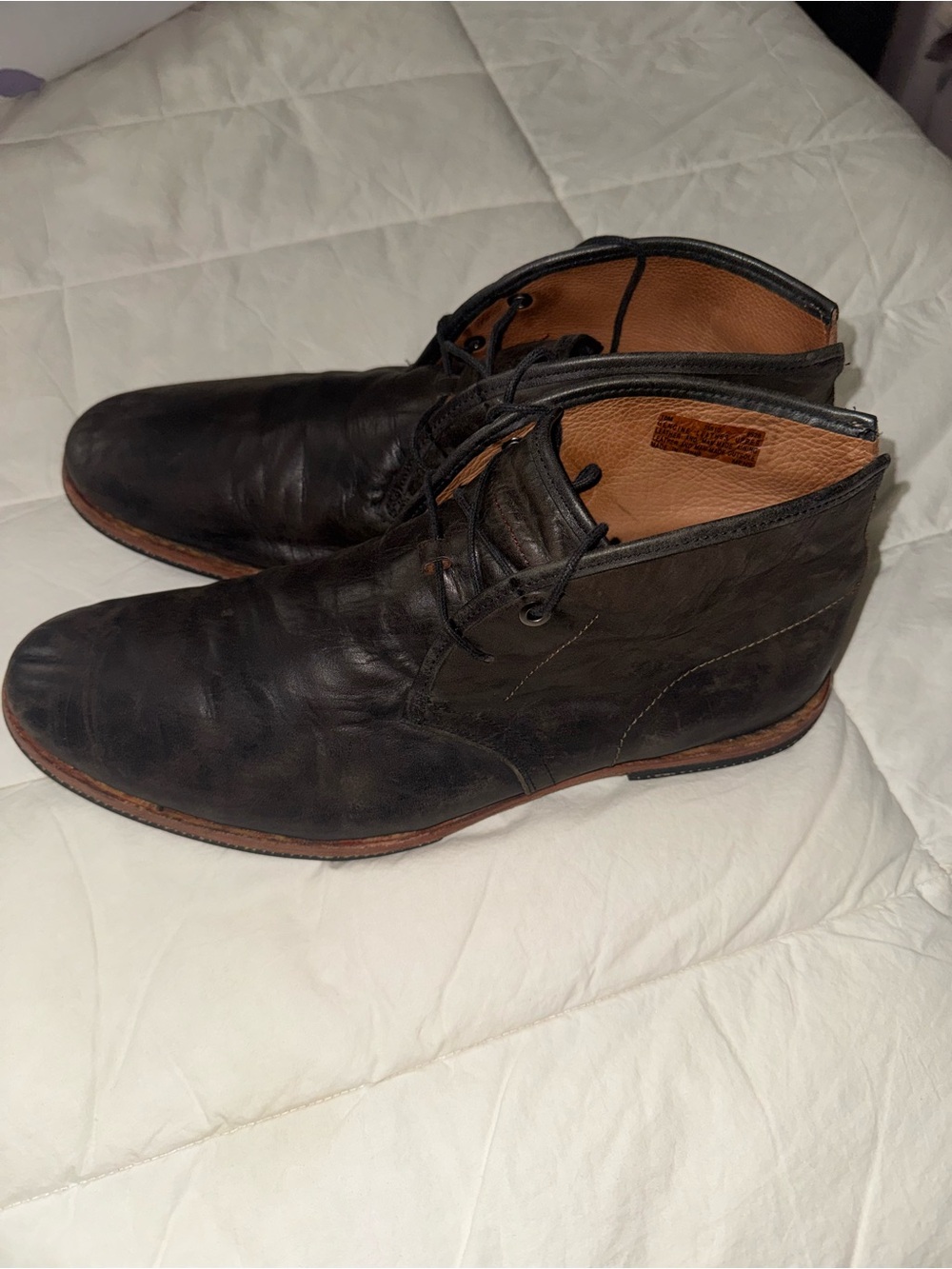 Timberland Black Leather Chukka Boots with Brown Welt